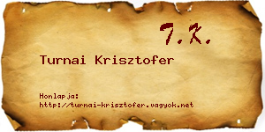 Turnai Krisztofer névjegykártya
